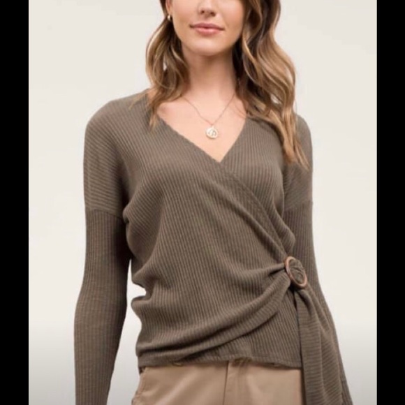 Sage green wrap top from Blu Pepper - Picture 1 of 3